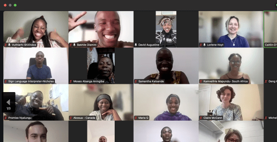For Youth, By Youth participants and facilitators pose for a photo during the online kick off and onboarding workshop.